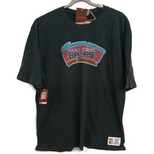 San Antonio‎ Spurs Shirt Mens 3XL Black NBA Basketball Hardwood Classics Tee